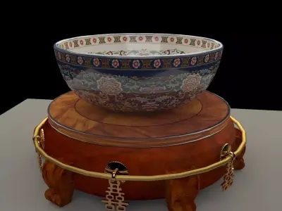 Chinese display stand with bowel  3D model