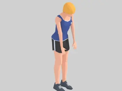 Slope  Exercise Woman Animation Low-poly 3D model