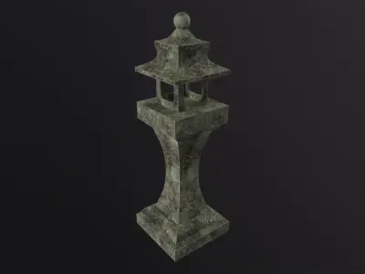 Japanese Stone Lantern 3D Model Low-poly 3D model