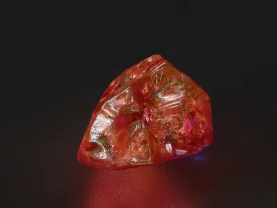 Low poly Red Gemstone Pack 200115 Low-poly 3D model