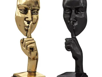 Silence gesture figurine 3D model