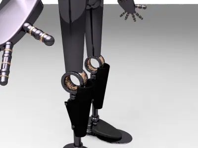 Humanoid low poly robot Free 3D model