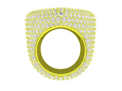 A7829 Luxury Hip Hop Heart Ring 3D print model