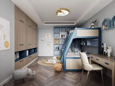 Children Room Interior 3D model 2