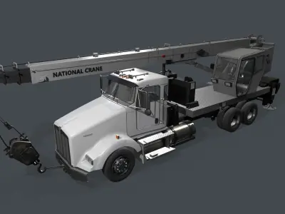 Kenworth T800 Crane Truck Low-poly 3D model