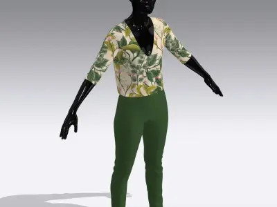 Female Cloth Dress Low-poly 3D model