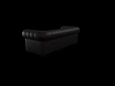 Sofa leather Low-poly 3D model