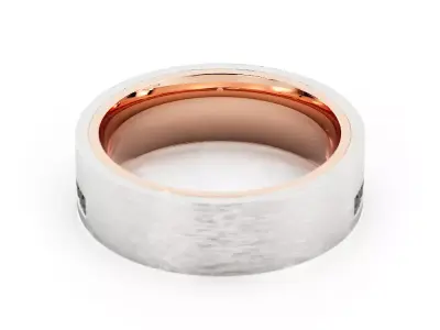 Mens Wedding Band Ring 3DM with Rendering Two Tone Black Diamond 3D print model