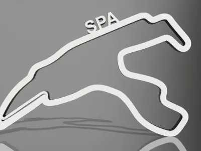 F1 SPA Race Track Wall Art Decor STL OBJ FBX File  Fusion 360 3D print model