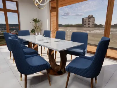 Dining Table and Chair 3D model