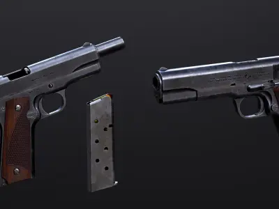 Handgun Colt 1911 - Default Models Low-poly 3D model