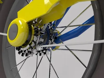 Bicycle in air 3D model