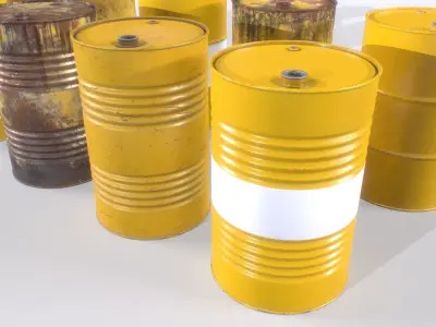 Barrel PBR Pack 4 Low-poly 3D model