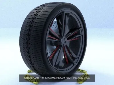 ORTAS CAR RIM 53-54 GAME READY RIM TIRE AND DISC 3D Model Pack
