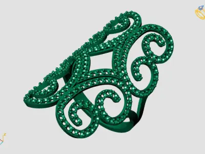 Vintage Womens Diamond Ring Women Rings 3dmodels 3D print model 3D print model 3