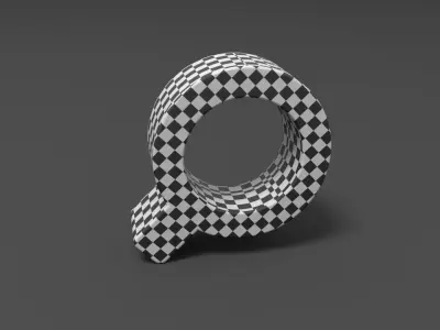 Zoom letter q Low-poly 3D model