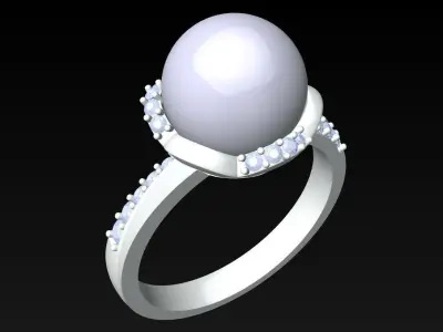Pearl Ring - Womens Rings  -  N326501 3D print model