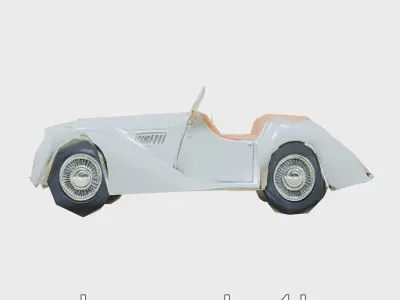 Vintage Roadster Classic Convertible Car Model Low-poly 3D model