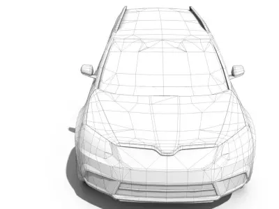 SUV Yeti Lowpoly Low-poly 3D model