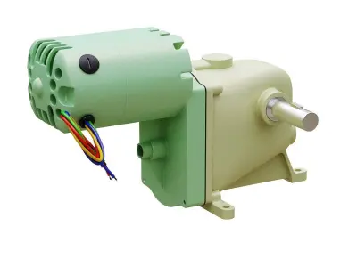 Electric Motor Low-poly 3D model 3