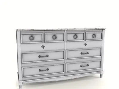 dresser shabby chic Low-poly 3D model