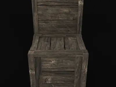 Old Wooden chair VR AR  low-poly 3d model Game Asset Free low-poly 3D model
