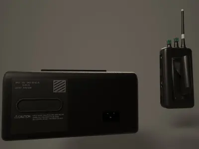 3D Police Radio -  Walkie Talkie  With Charger - With Textures Low-poly 3D model