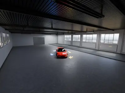  Realistic Car Scene 3D model 3D model