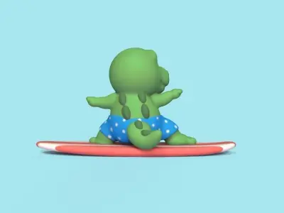 Alligator Surfing 3D print model