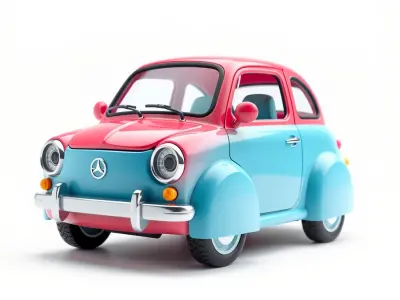 Vintage Compact Car D Model Pack Low-poly 3D model