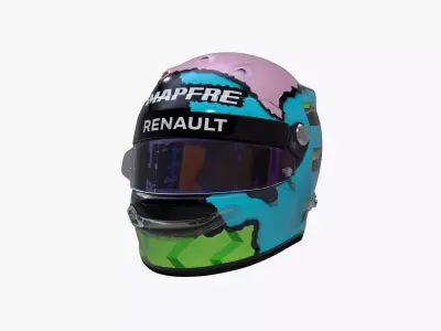 Ricciardo helmet 2019 Low-poly 3D model