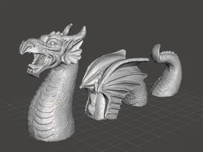 garden dragon 3 parts 3D print model