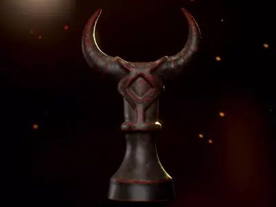 Totem demon horn Low-poly 3D model