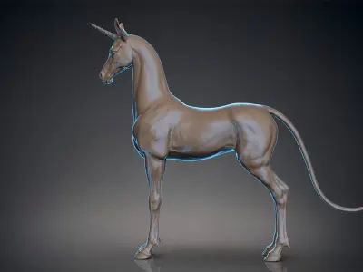 Horse Unicorn  -  TPose 3D model