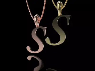 Letter S NECKLACE  3D print 3D print model