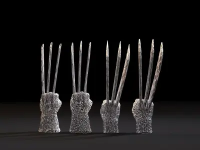 Hand with wolverine claws 3D print model