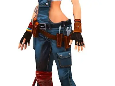 Woman Engineer Low-poly 3D model