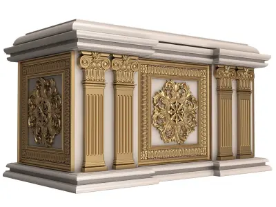 Chest Collection White Low-poly 3D model