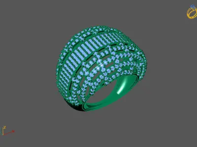 STL 3DM Print Ready Women Diamond Ring Lightweight Printable  3D print model 118