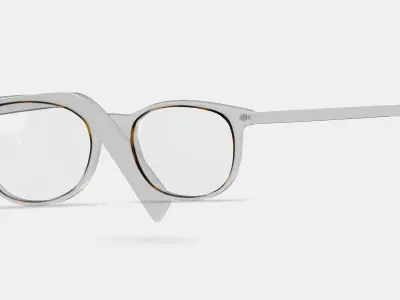 Durand Eyeglasses in Crystal with Oak Barrel 3D model