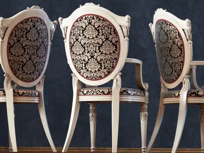 chair Baroque classic armchair furniture CNC printable 3D model