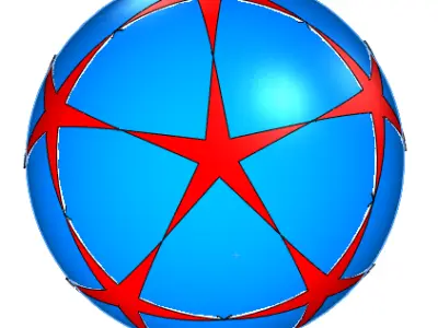 sphere star-shaped Low-poly 3D model