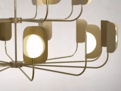 Leaf 24 Chandelier 3D model