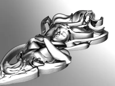 Lady on fire 3D print model