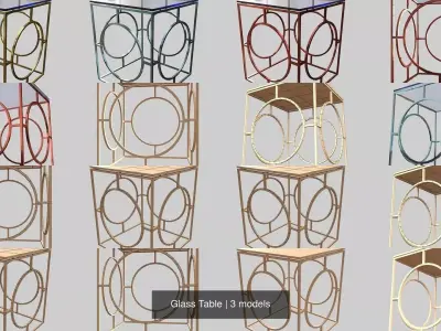 Glass Table 3D Model Collection