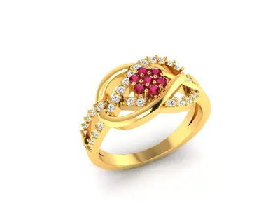 Solitaire Wedding Engagement Ring 3D print model 3