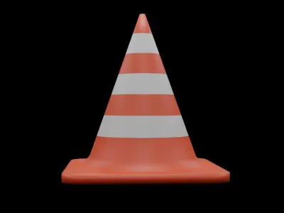 traffic cone Low-poly 3D model
