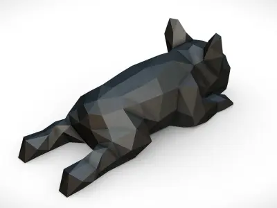 french bulldog  low poly 3D print model