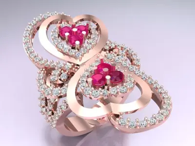 Heart Ring - Womens Rings - N2393 3D print model