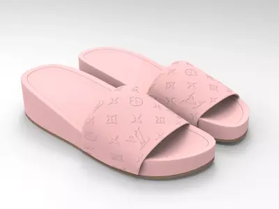 Louis Vuitton Jumbo Flatform Mule Low-poly 3D model